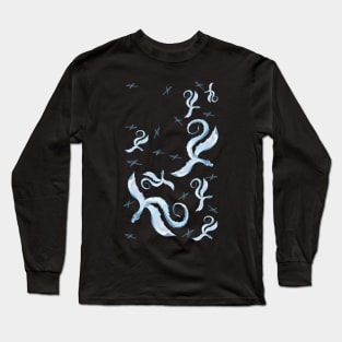 licht blue dragon pink pastel Long Sleeve T-Shirt